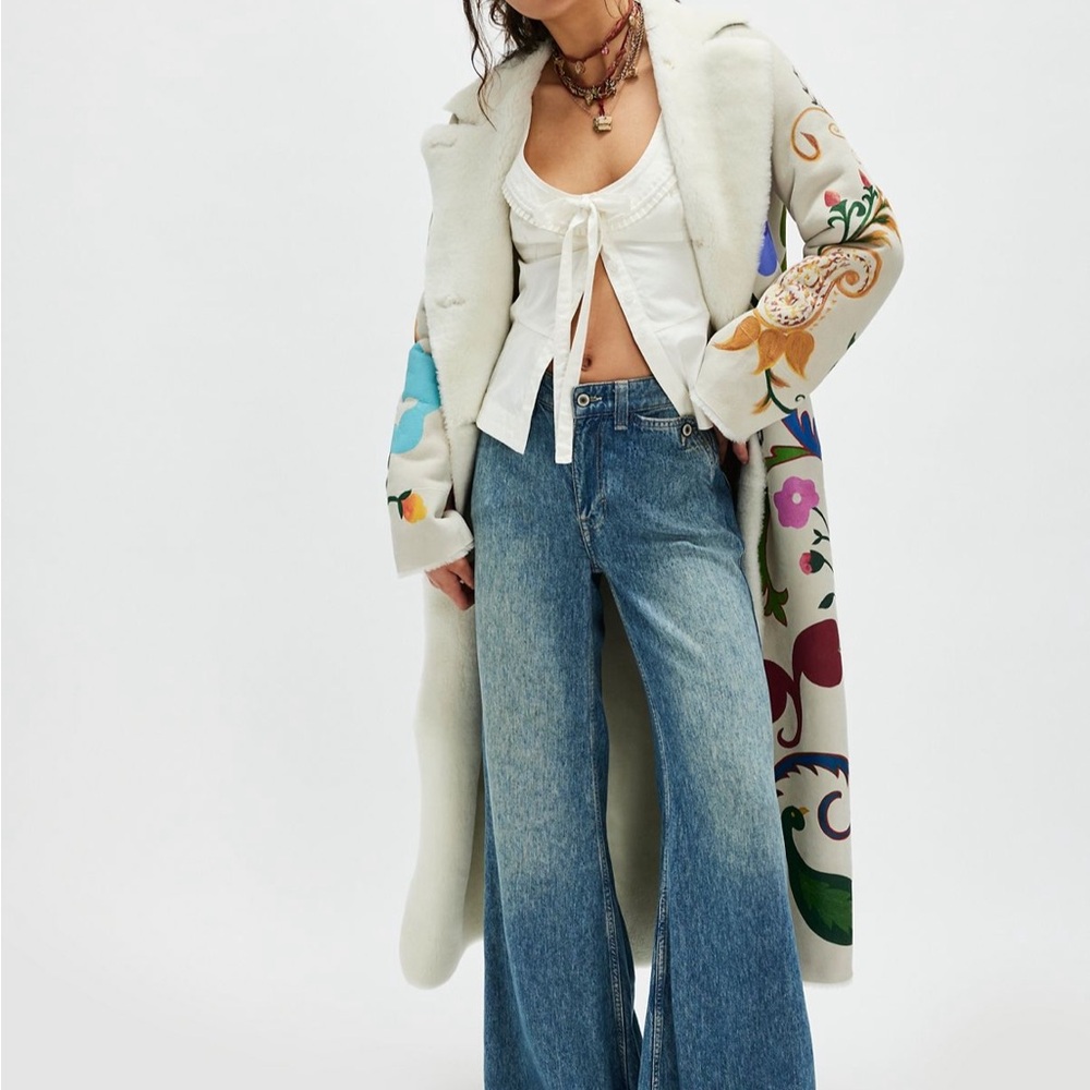 Free People Nigel Preston Colorful Floral Long Coat - Picture 9 of 10